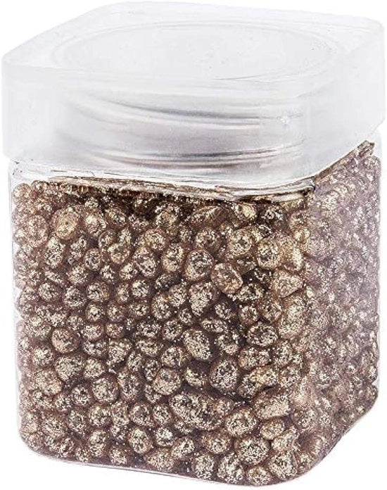 Decorazione decorativa in granuli metallici di vetro, glitter in pietre decorative, dimensione della granulazione: 2 mm a 7 mm, 260 g, ideale per decorazioni di tavolo e di stanza, per matrimoni (rosso oro)