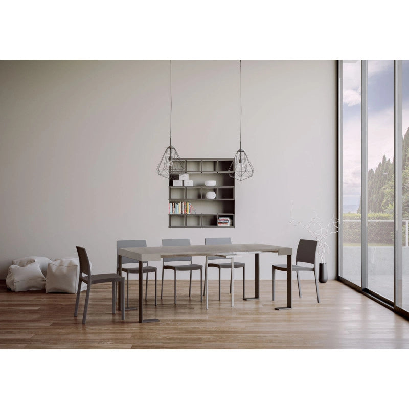 Consolle allungabile 90x40/196 cm Tecno Small telaio Antracite - Cashmere