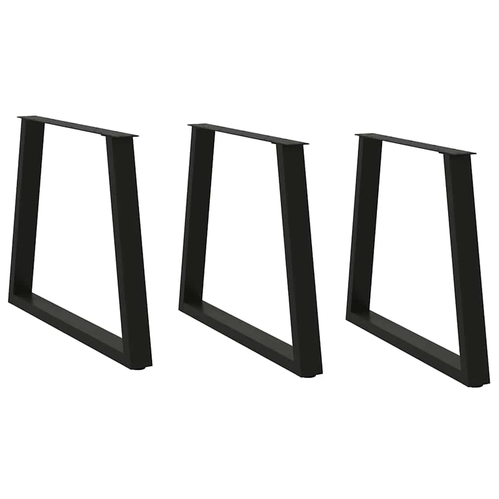 Set di 3 gambe per tavolo da pranzo dal design moderno 70 x 73 cm con piedini regolabili in acciaio nero 02_0056872