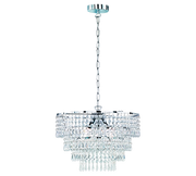 Lampada Sospensione Interno 3 Luci 40W Strass Cromo Orient GD Trio