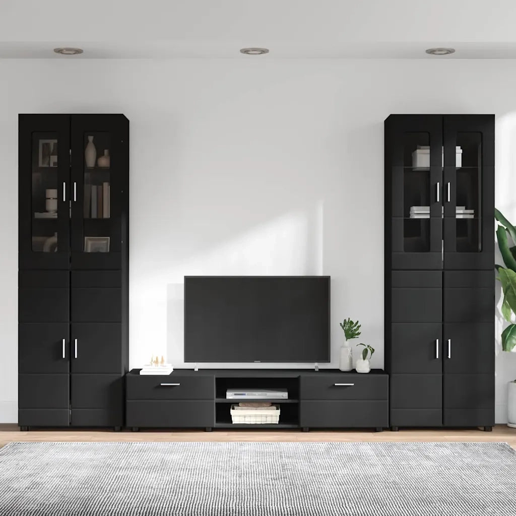 Set mobile TV con cassetto FLORIN 3 pcs Nero Legno multistrato 3397995