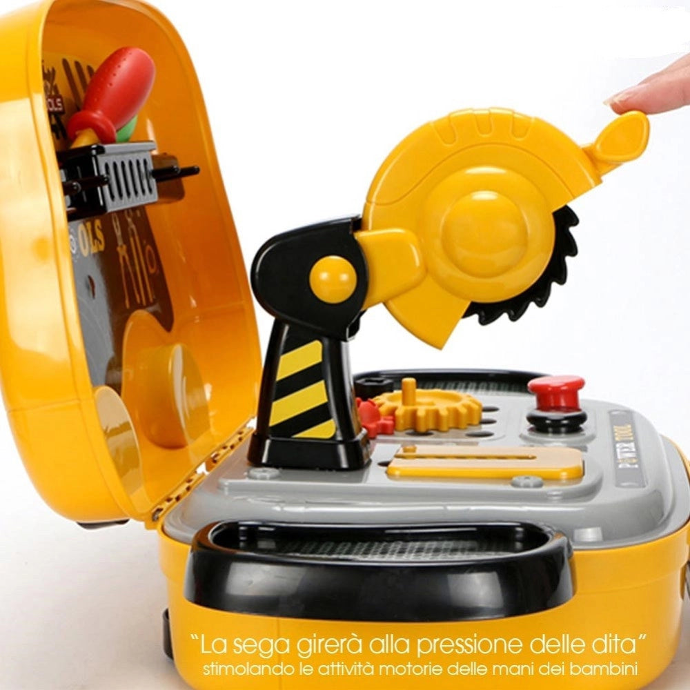 Trade Shop - Valigetta Attrezzi Per Bambini Giocattolo Con Accessori Fai Da Te Portatile 31pz -