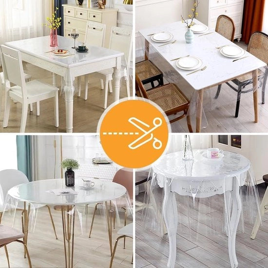Tappeto da tavolo - impermeabile - trasparente 140 x 240 cm copertura trasparente in PVC impermeabile lavabile facile da pulire manutenzione facile tappeto per tavolo adatto per interni ed esterni 0,18 mm spesso