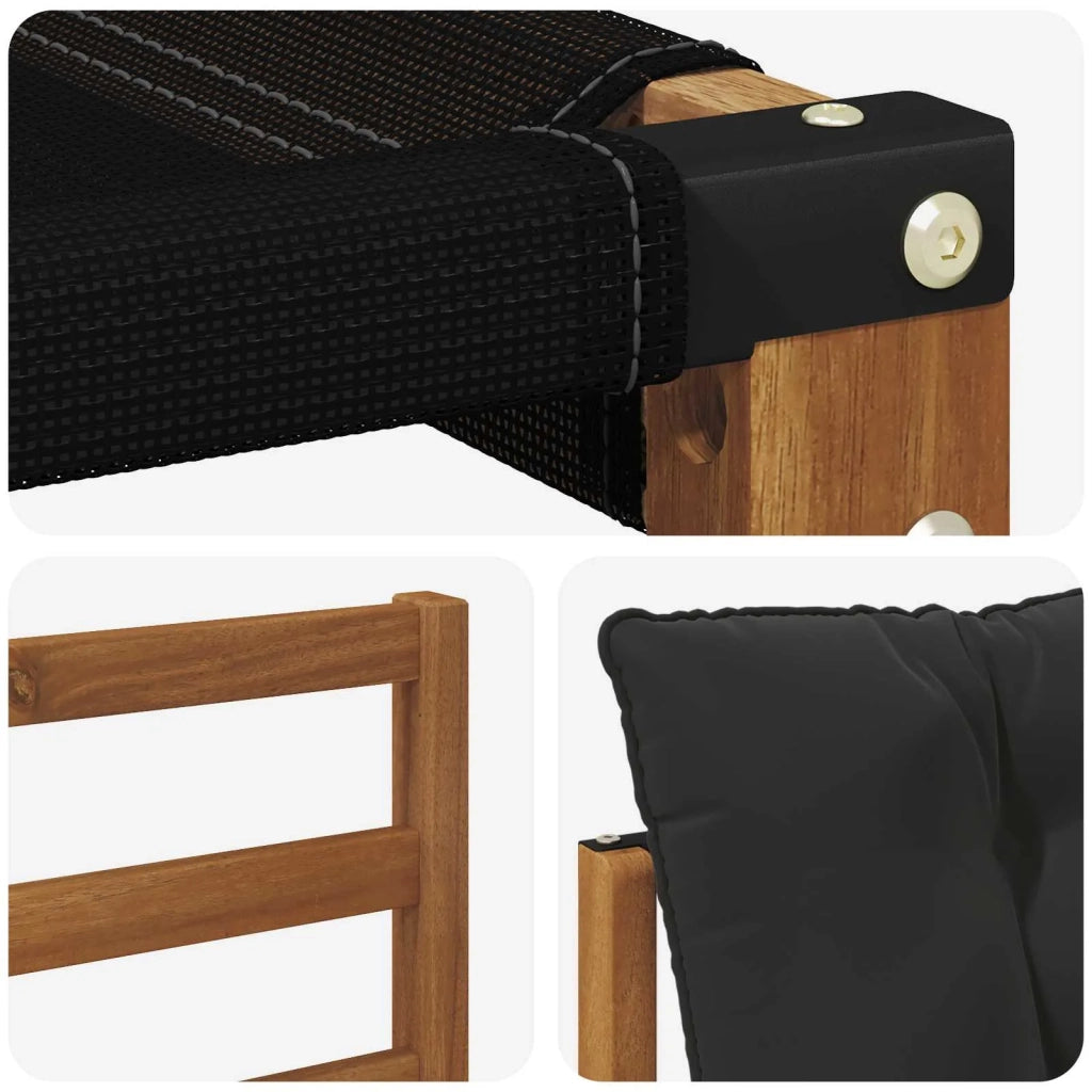 Set di divani da esterno con cuscino 7 pcs Naturale e Nero 3369807