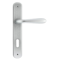 MANIGLIA 'GOCCIA' CON PLACCA  Col. Cromo satinato - Interasse 90 mm