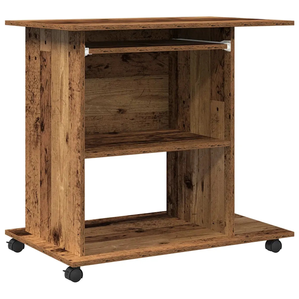 Scrivania da Computer Legno Antico 80x50x75cm Legno Multistrato