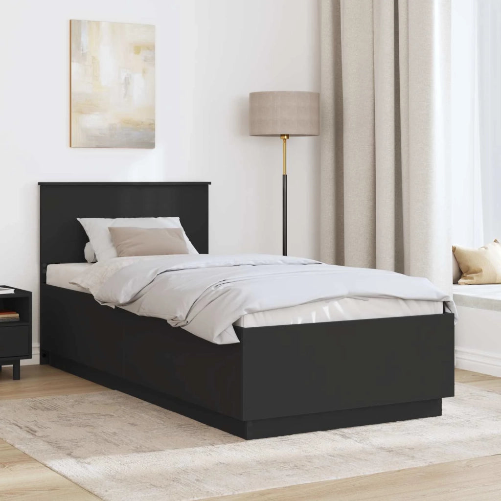 Struttura del letto Nero 70 x 190 cm Legno multistrato