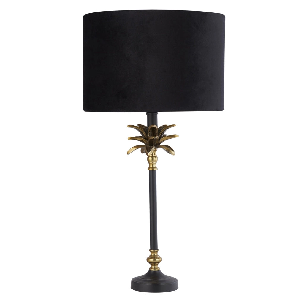 Lampada Da Scrivania Contemporanea Palma Metallo Ottone E Nero 1 Luce E27