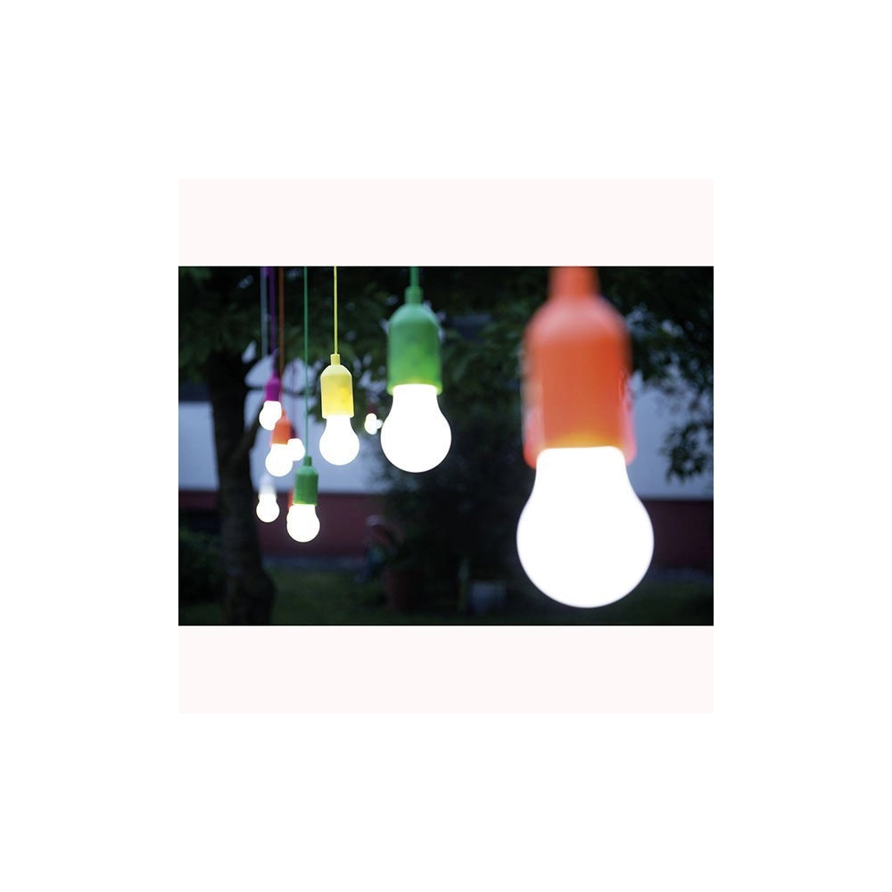 Trade Shop - Lampadina Lampada Luce A Led A Batterie Portatile Antiurto Con Corda Senza Fili -