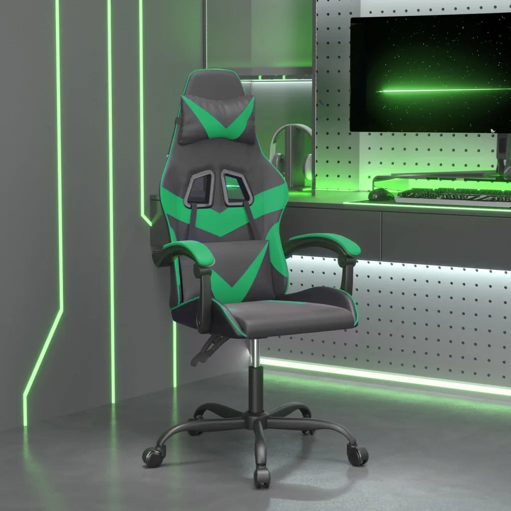 Sedia da Gaming Nera e Verde in Similpelle cod mxl 67580