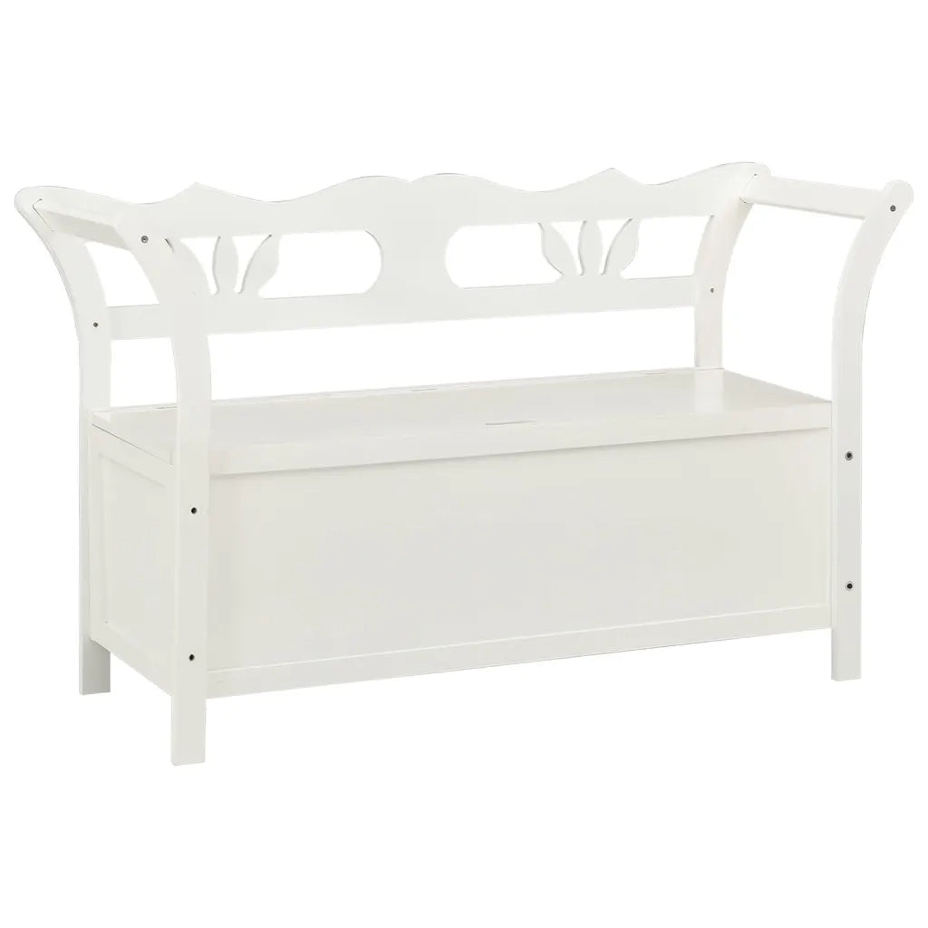 Panca Bianca 107x45x75,5 cm Legno Massello di Abete 351773