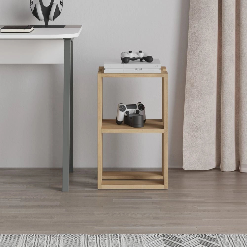 Comodino 1 Ripiano 55x30x34 cm in MDF Lonie Rovere
