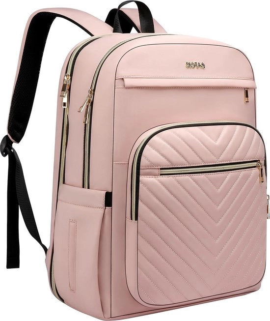 Borsa da Donna - 17.3 Pollici Portatile - Bagpack Moda e Sicura - Borsa da Ufficio Impermeabile - Rosa Grande Borsa da Scuola per Donne