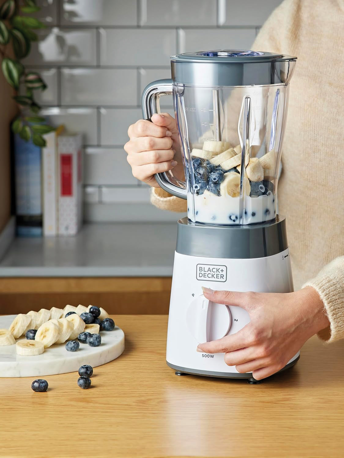 Black+Decker FRULLATORE BXJB500E 500 W con caraffa in plastica 1,5 lt.