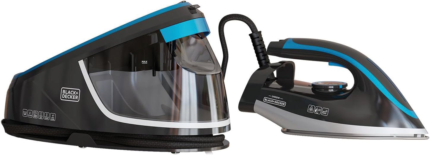 Black+Decker SISTEMA STIRANTE A CARICA CONTINUA BXSS2401E 2.400 W - 1,5 lt.  Piastra in ceramica