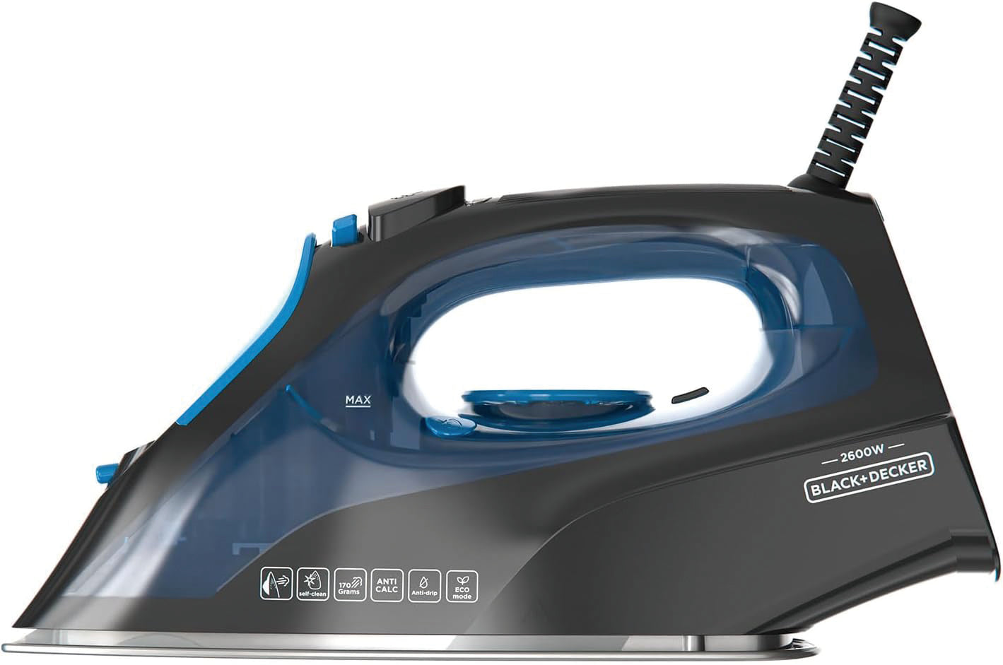 Black+Decker FERRO DA STIRO BXIR2605E 2.600 W - 430 ml.  Piastra in acciaio