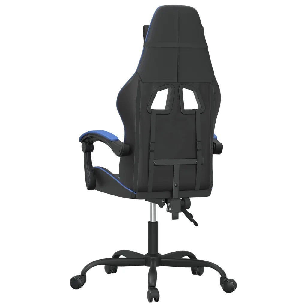 Sedia da Gaming Girevole Nero e Blu in Similpelle 349543