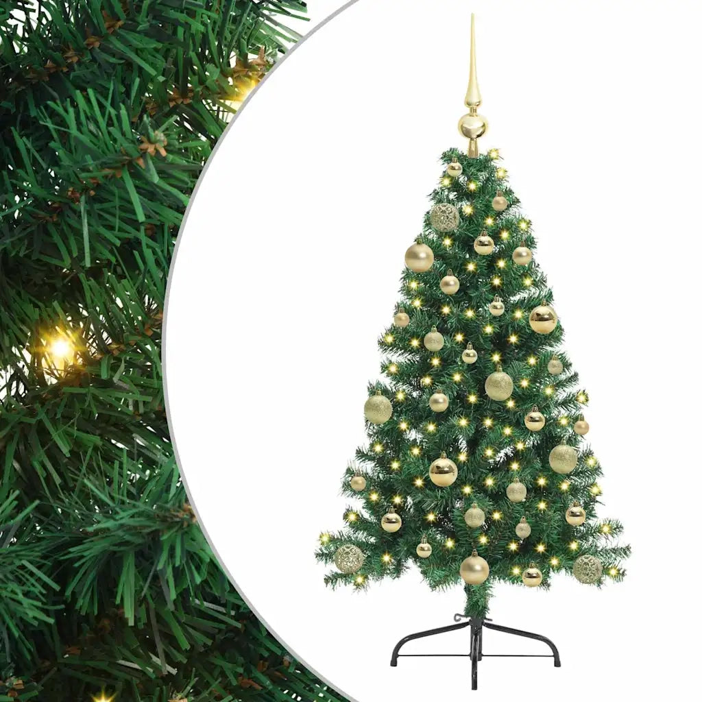 Albero di Natale | Decorazioni natalizie artificiale con luci integrate Verde 120 cm