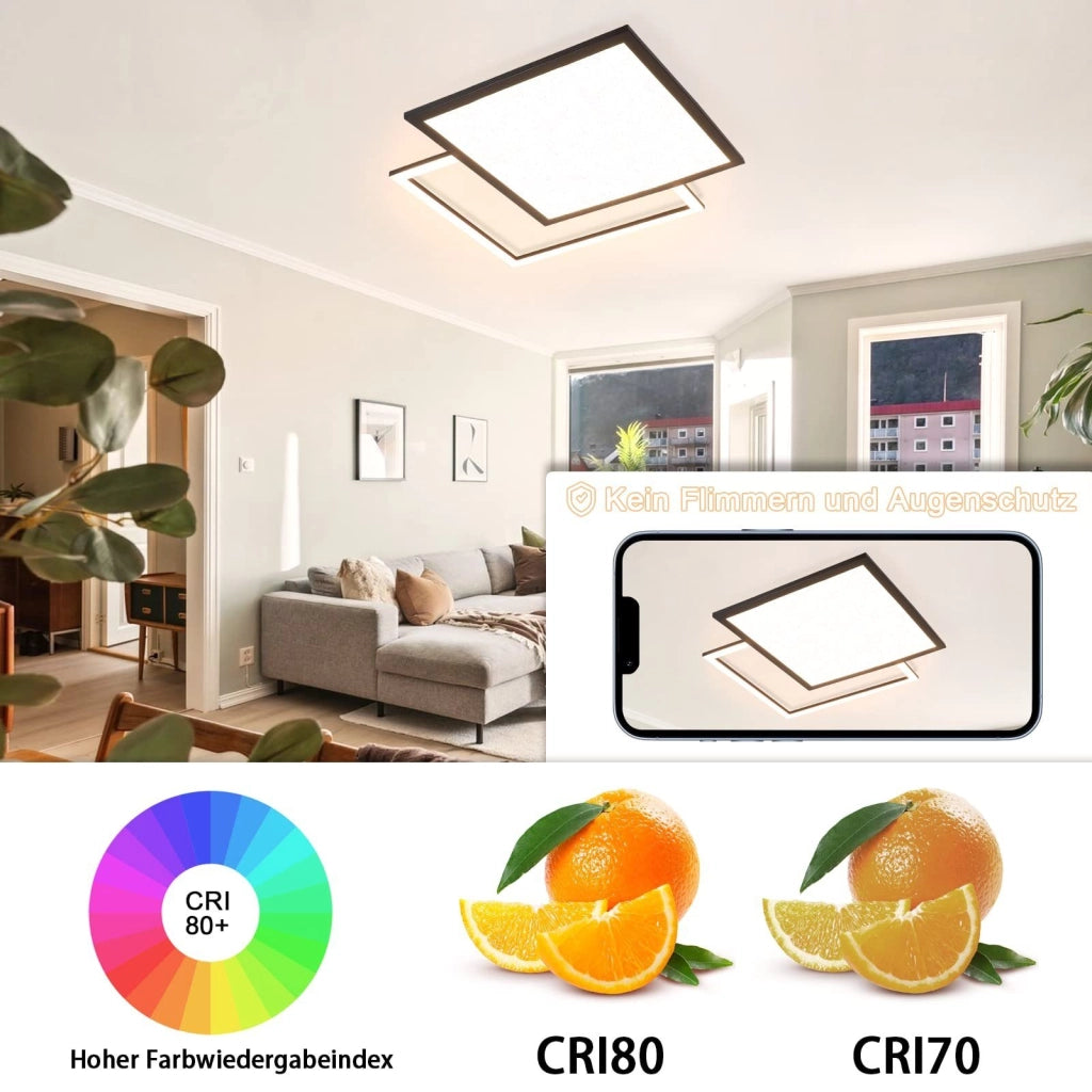 ZMH Lampada da soffitto plafoniera LED doppia stella 46W per soggiorno