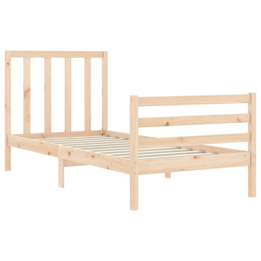Giroletto con Testiera Small Single-Struttura Letto in Legno Massello 940738