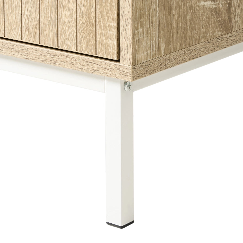 Cassettiera MDF 6 Cassetti marrone chiaro Maniglie Scanalate Frontali Design Moderno Camera da letto Soggiorno