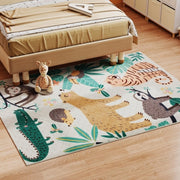 Tappeto multicolore con scena tropicale in poliestere 160 x 120 cm