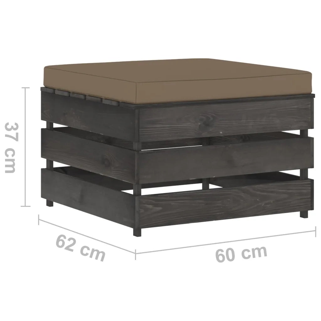 Set Divani da Giardino con Cuscini 2 pz Legno Impregnato Grigio 3068152