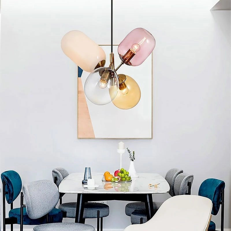 Lampada Da Soffitto Pensile Di Vetro Multicolor APP436-4C