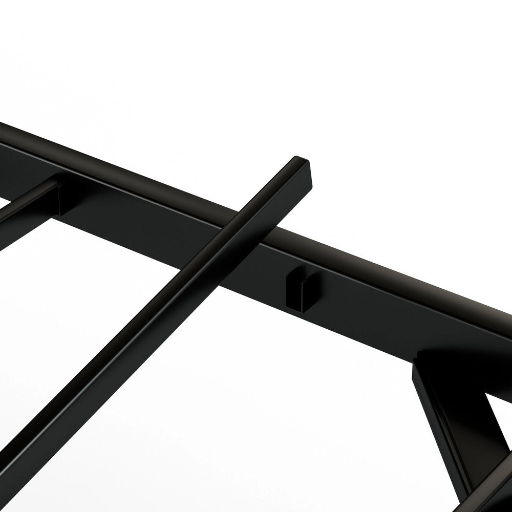 Letto Flottante in Metallo con LED ¨C MINIMAL ¨C Nero 140x200