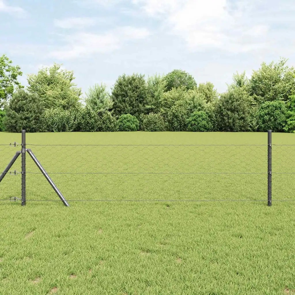 Recinzione Esagonale 1,2 x 10 m PVC Grigio 42005499