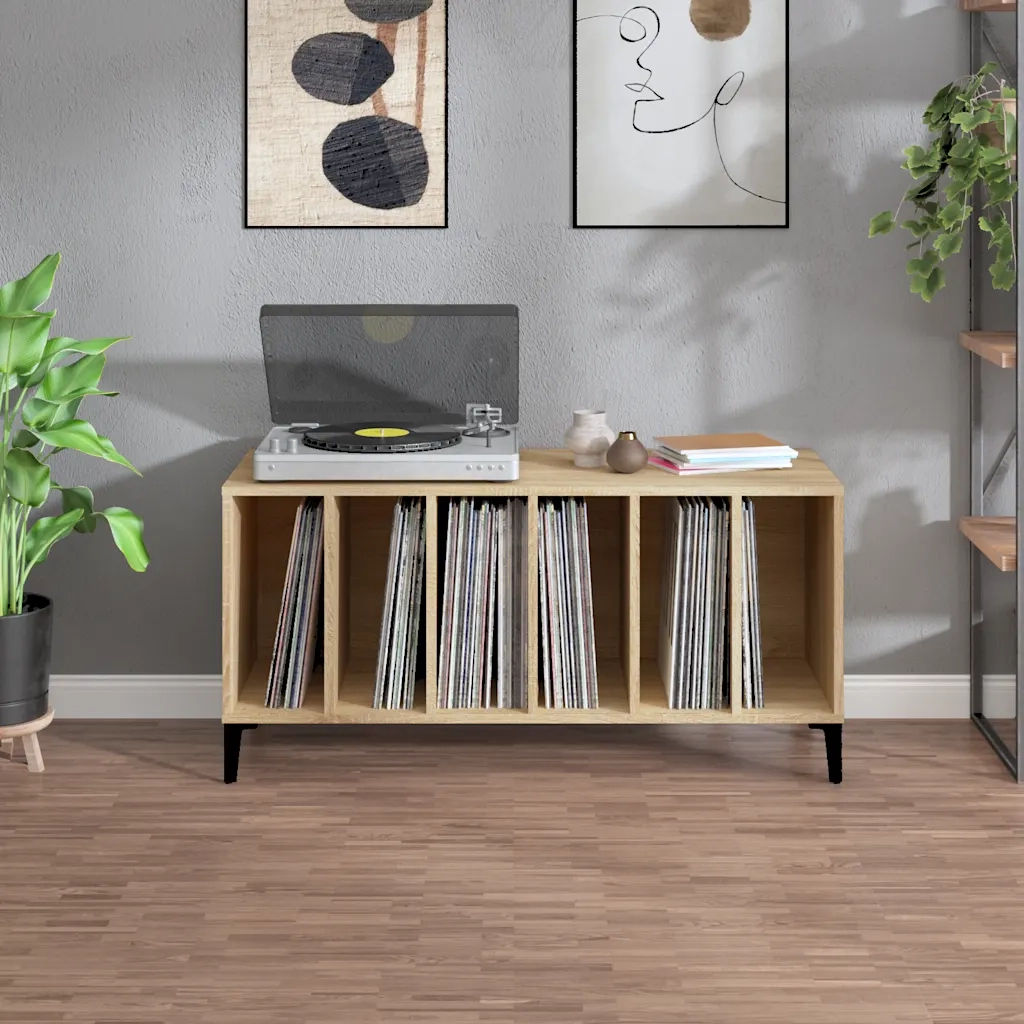 Mobile Porta Dischi Rovere Sonoma 100x38x48cm Legno Multistrato CFW8427275
