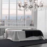 Letto in ferro matrimoniale con giroletto in ferro Bianco LEONARDO 170x202x h118 cm