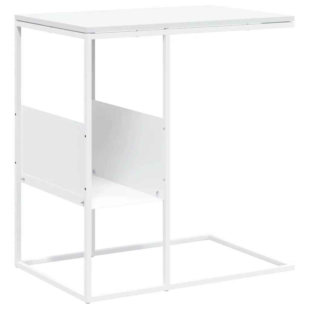 Tavolino Bianco 55x36x59,5 cm Legno Multistrato 343107
