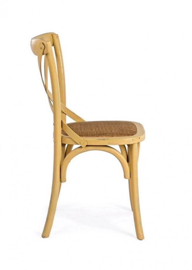 Sedia Cross Ocra in Legno
