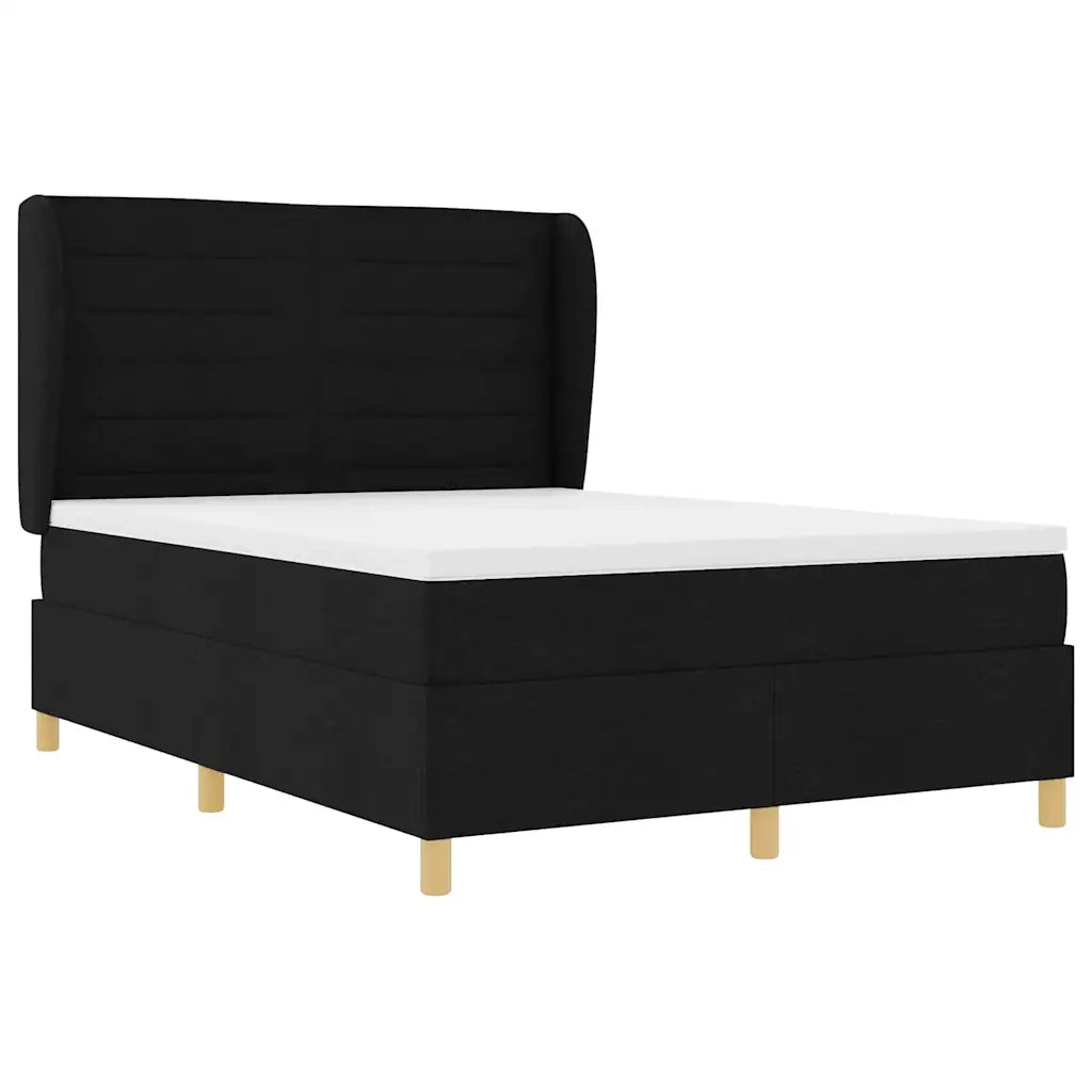 Letto a molle con materasso Nero 200 x 160 cm Tessuto 3340699