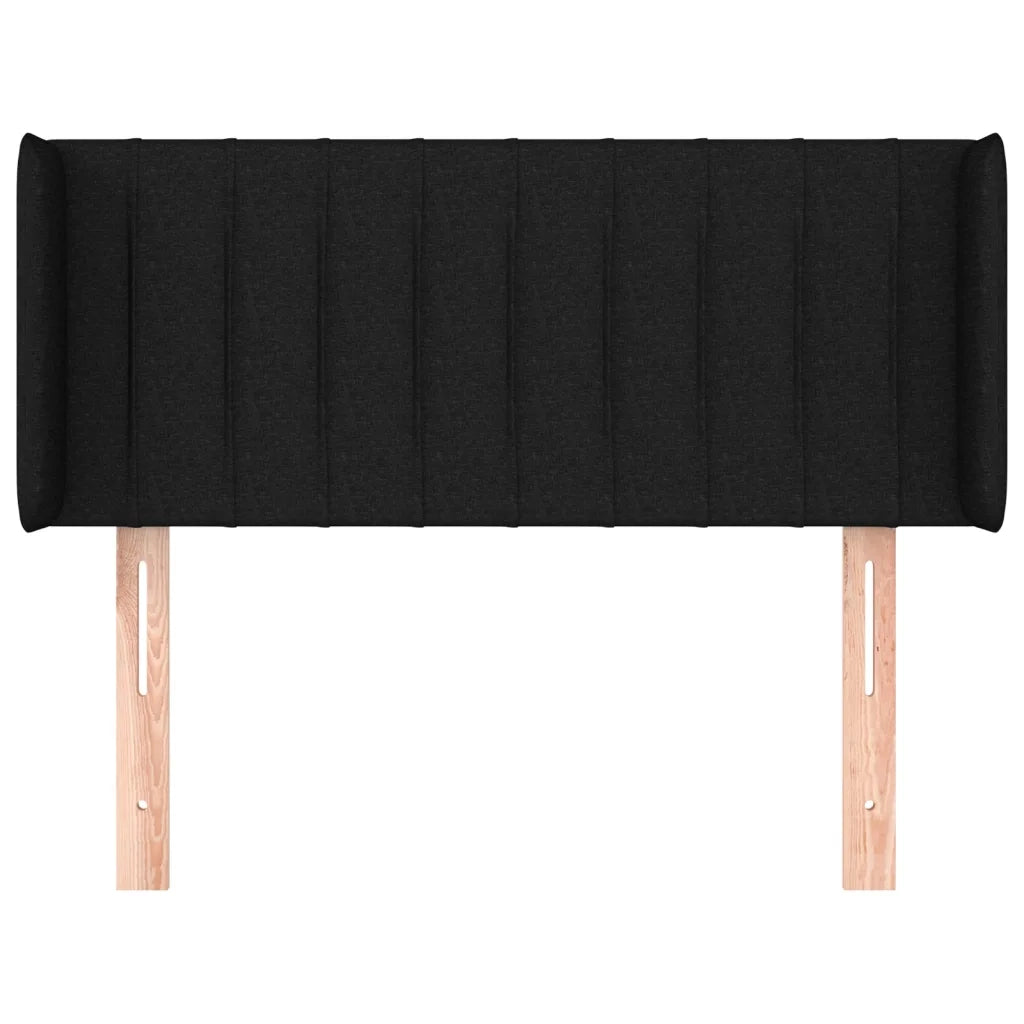 Testiera ad Orecchio Nera 93x16x78/88 cm in Tessuto 3118990