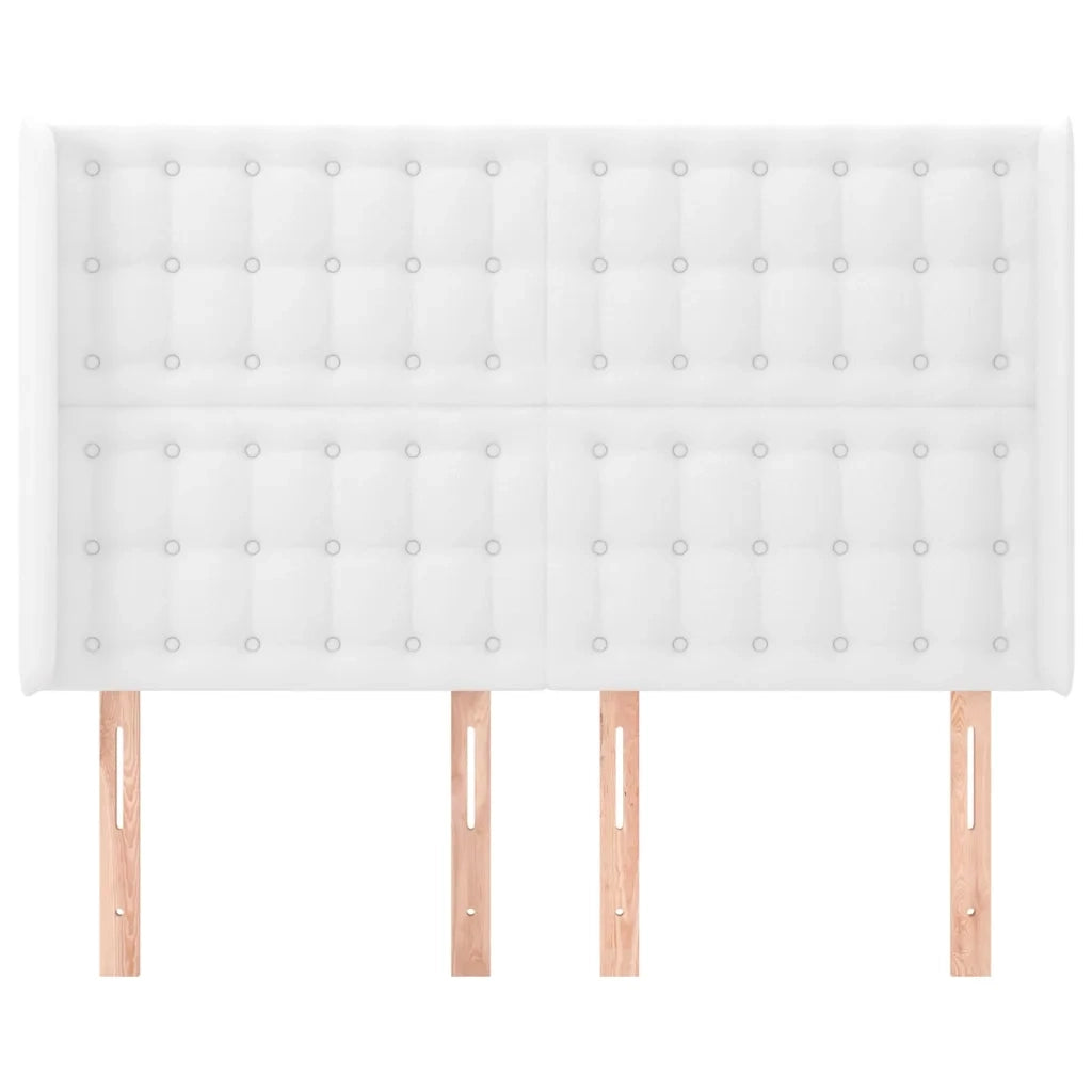 Testiera ad Orecchio Bianco 147x16x118/128 cm in Similpelle 3119671
