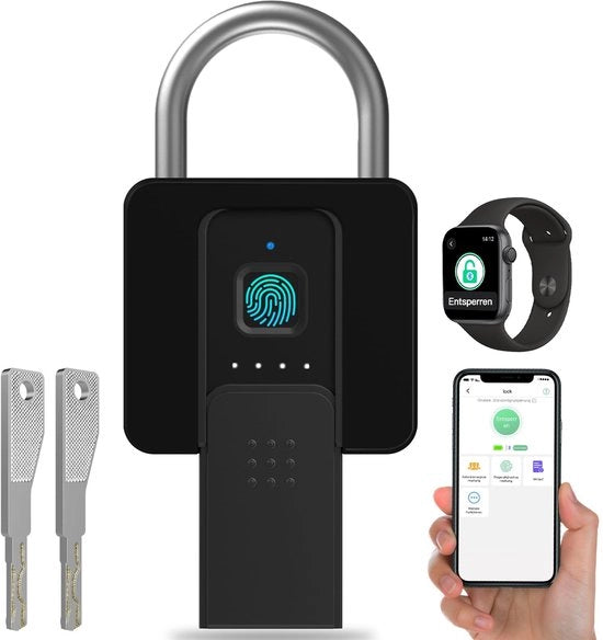 Fermoporta con rilevamento impronte digitali e Bluetooth, con copertura protettiva, per porta, garage, scuola