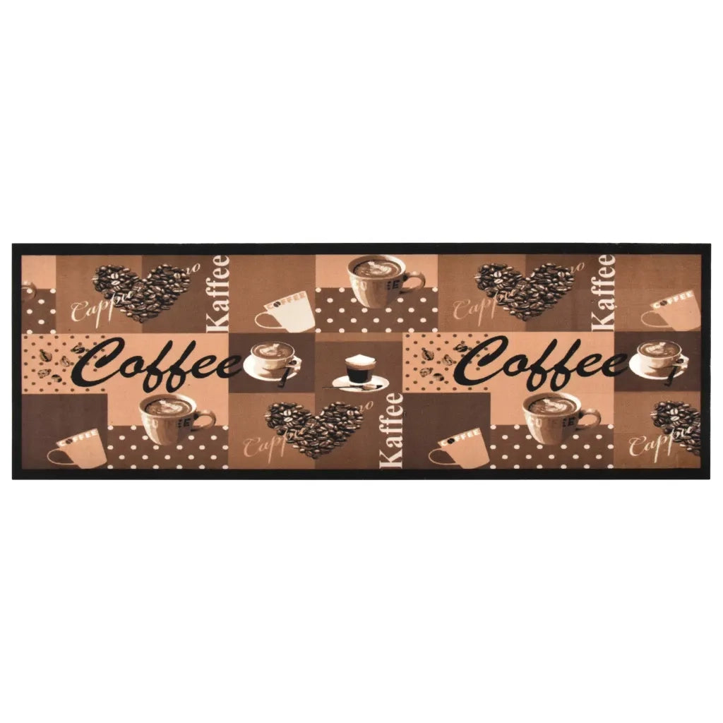 Tappetino da Cucina Lavabile CaffÃ¨ Marrone 45x150 cm cod mxl 43579
