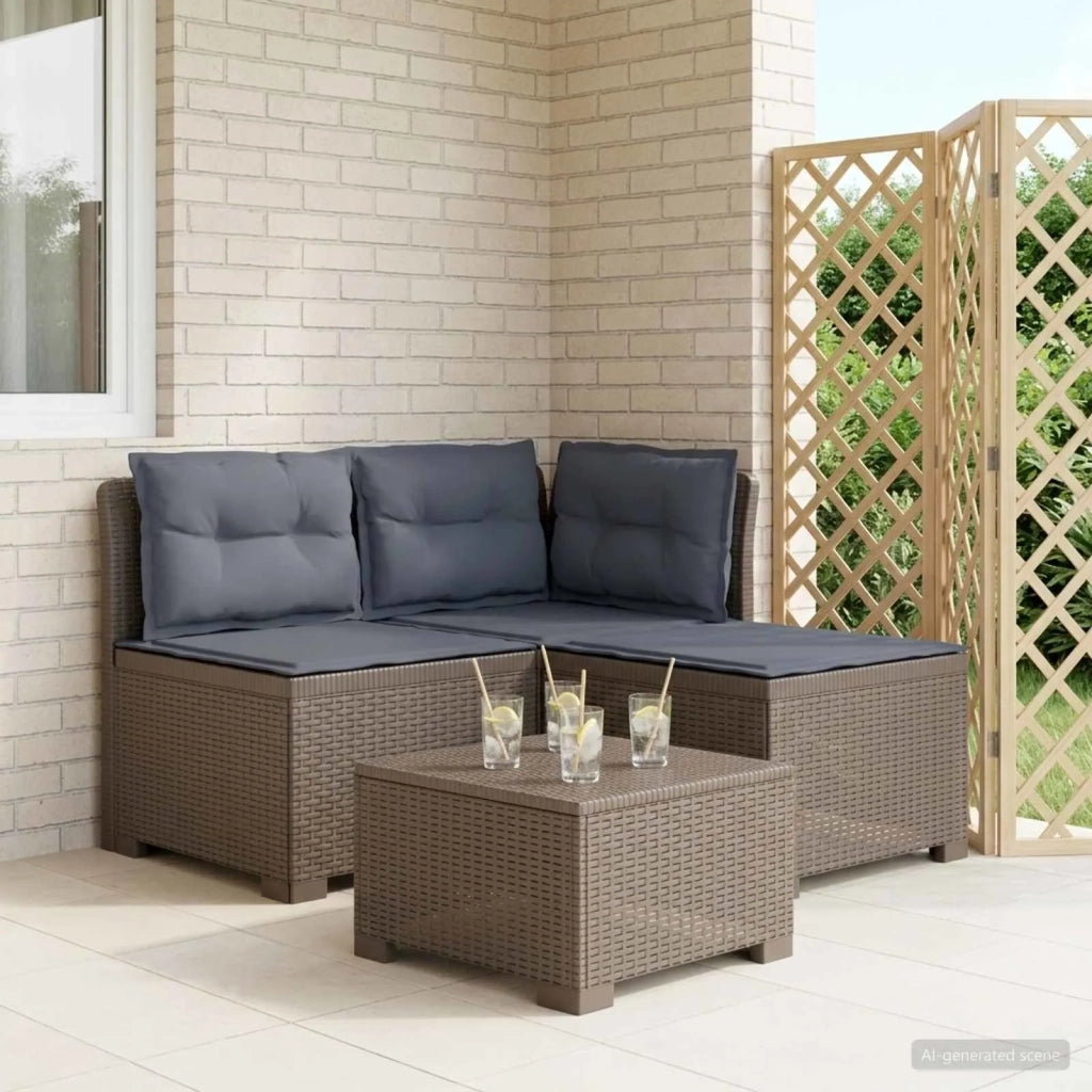 Divano da giardino 3 posti con cuscini in look rattan PP 8011919
