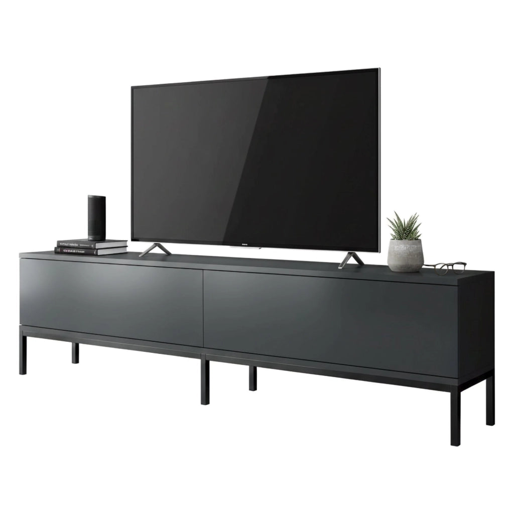 Espero, Mobile Porta tv Cassetti, 180x30x47h cm Nero Antracite