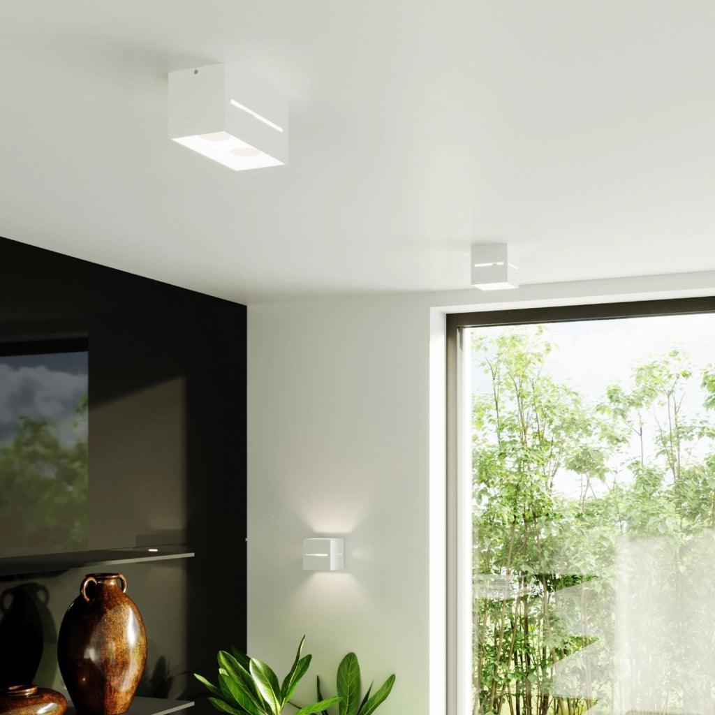 Faretto soffitto Pure Lume Lupino bianco quadrato G9