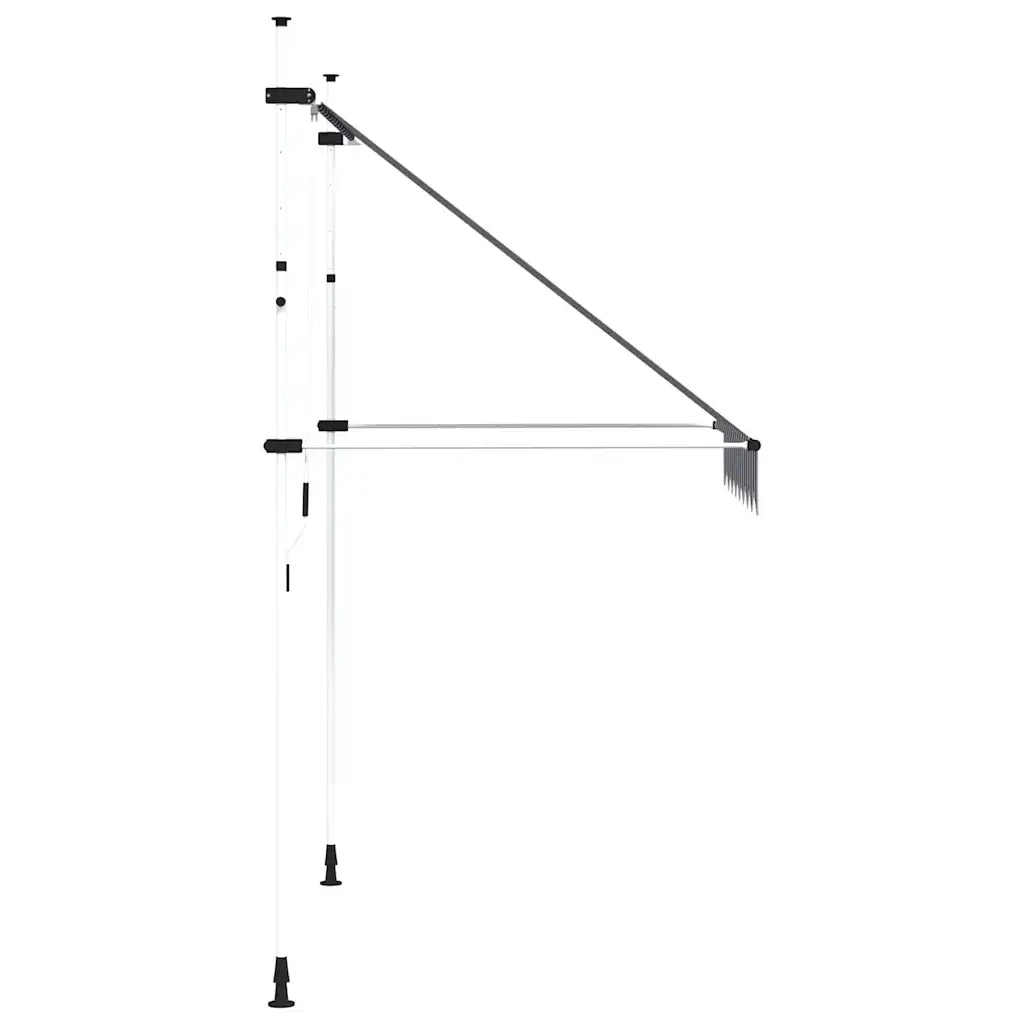 Tenda da Sole Retrattile Manuale 200 cm a Strisce Blu e Bianche 43220