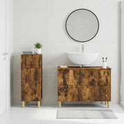 Set di Armadi da Bagno da 2 Pezzi DELFT Rovere Fumo 3417707