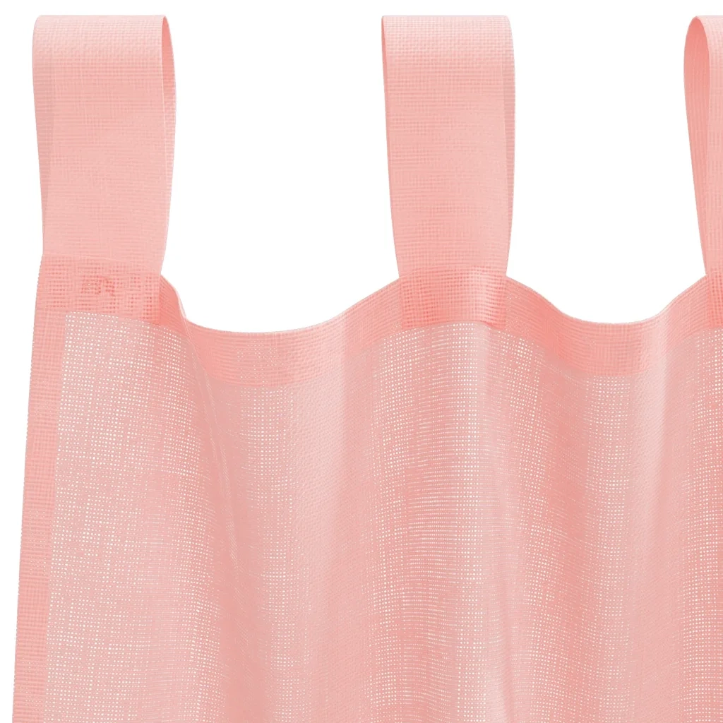 Tende in Voile con Passanti 2 pz Rosa 140x260 cm 4102290