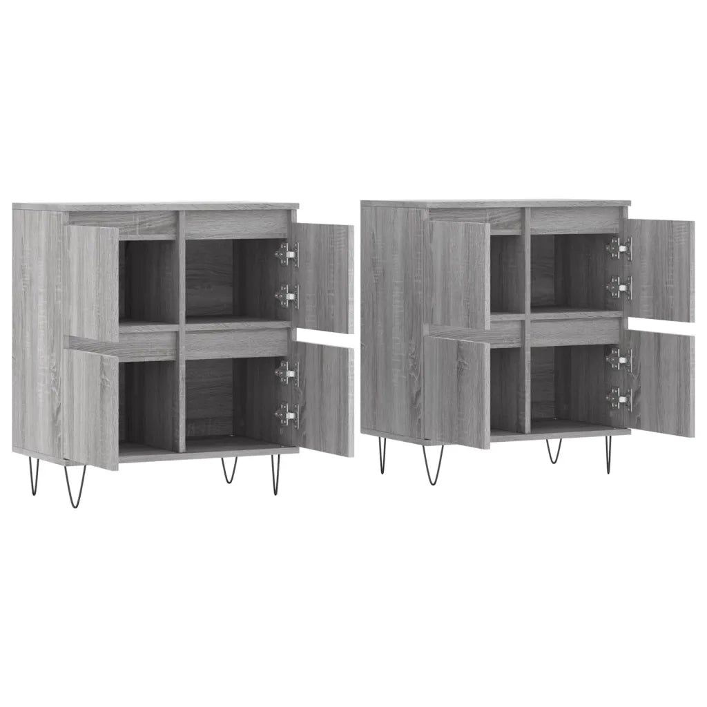 Credenze 2 pz Grigio Sonoma in Legno Multistrato 3190179