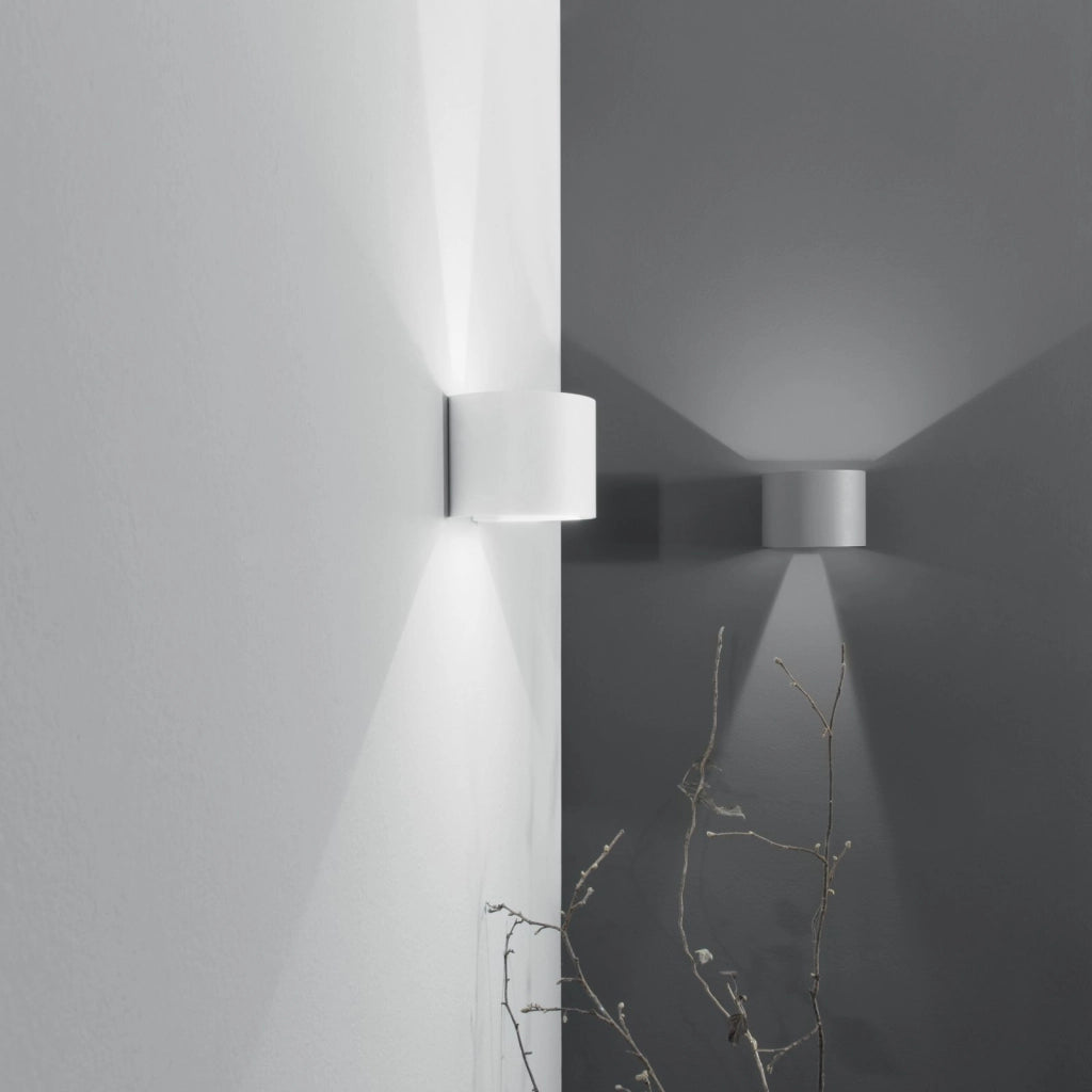 APPLIQUE BIEMISSIONE LED DELTA GRIGIA 10W 700LM CCT 3000K / 4000K IP54 14X12X10CM