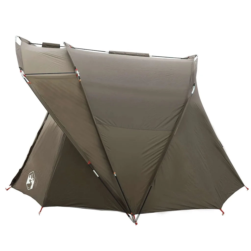 Tenda da Pesca per 4 Persone-Tenda da campeggio Marrone Impermeabile 291593