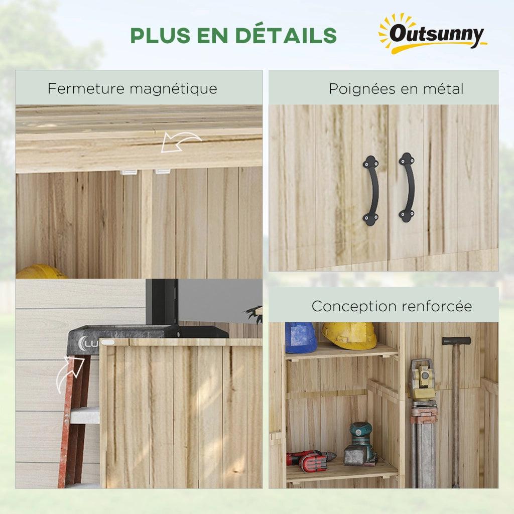 Armadio da giardino ¨C zephmum ¨C legno naturale 120x57x183 cm