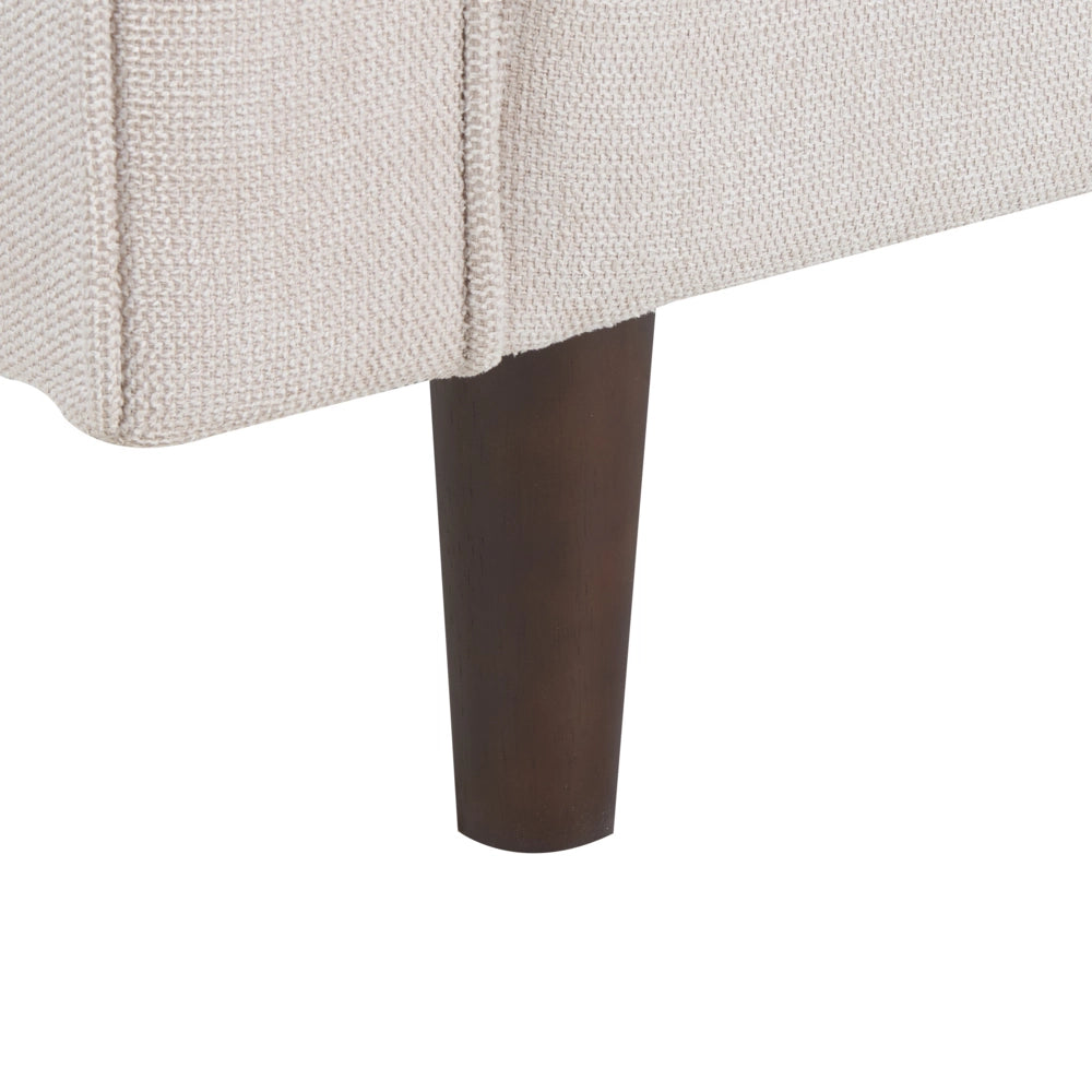 Poltrona Imbottita in tessuto beige con schienale spesso imbottito stile retrò soggiorno